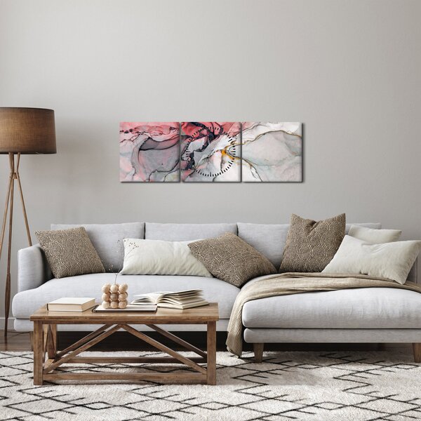 Obraz abstrakce (s hodinami) (90x30 cm)
