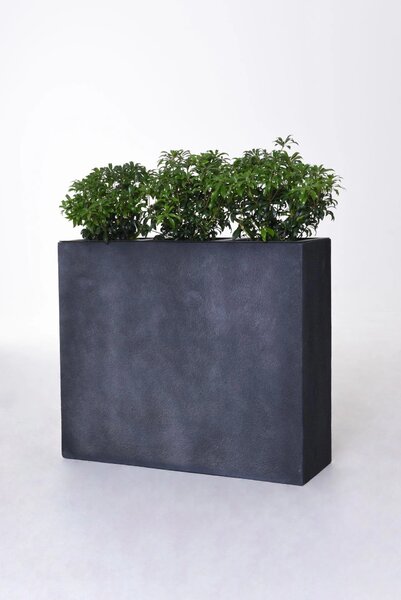 Květináč ELEMENTO, sklolaminát – vzhled kamene, šířka 88 cm, antracit