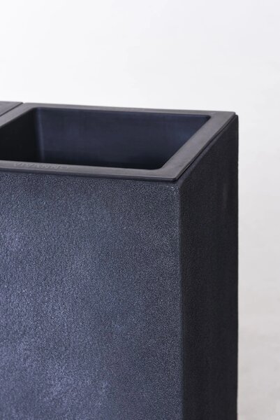 Květináč ELEMENTO, sklolaminát – vzhled kamene, šířka 88 cm, antracit