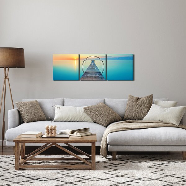 Obraz - Molo do nekonečna (s hodinami) (90x30 cm)