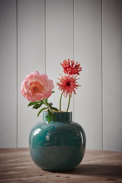 Pip Studio kovová váza 25cm, zelená (kovová váza)
