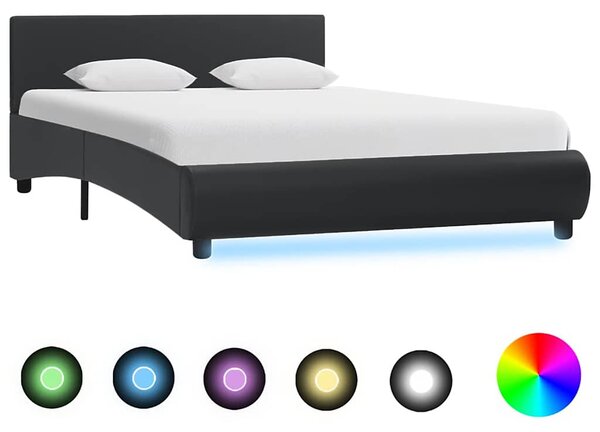 Rám postele s LED světlem černý umělá kůže 120 x 200 cm 285482