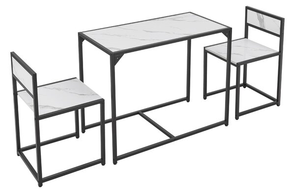 Juskys Sada kuchyňského stolu se stolem a 2 židlemi - mramorový vzhled