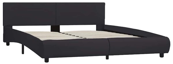 Rám postele s LED světlem černý umělá kůže 160 x 200 cm 285484