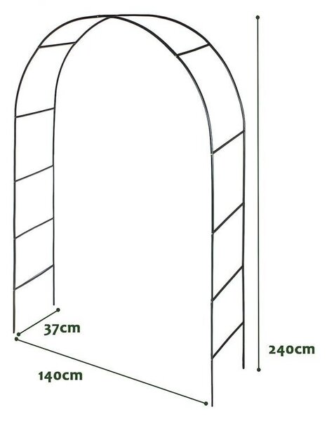 Sada 2 zahradních oblouků na popínavé rostliny, 240 cm