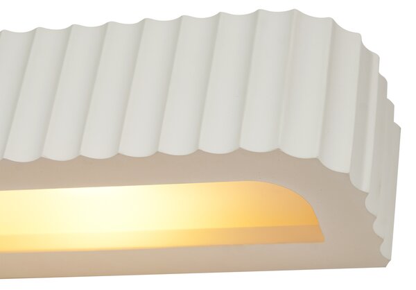 Skandinávská nástěnná lampa béžová obdélníková 2-světla - Plaster