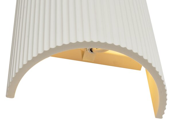 Skandinávská nástěnná lampa béžová oválná - Plaster