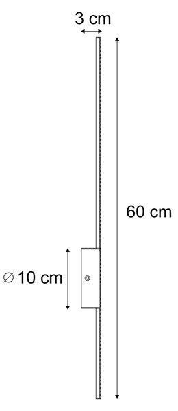 Moderní nástěnné svítidlo černé 60 cm vč. LED - Clockwise