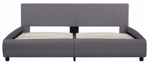 Rám postele s LED světlem šedý umělá kůže 180 x 200 cm 285497