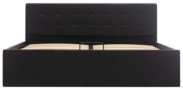 Rám postele zvedací úložný prostor černý umělá kůže 160x200 cm 285514
