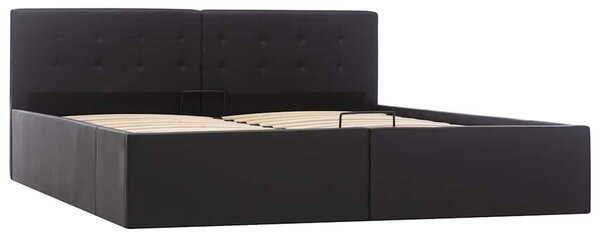 Rám postele zvedací úložný prostor černý umělá kůže 160x200 cm 285514