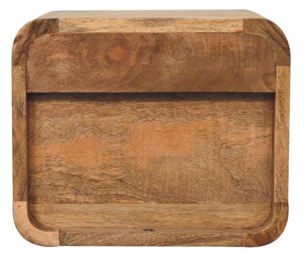Nástěnný mini noční stolek v dubovém odstínu, 30 × 25 × 25 cm