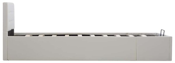 Rám postele zvedací úložný prostor bílý umělá kůže 90 x 200 cm 285516
