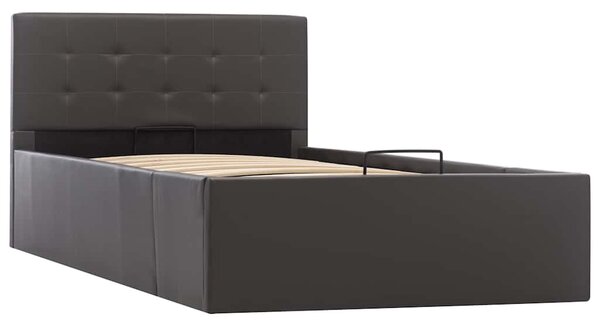 Rám postele zvedací úložný prostor šedý umělá kůže 90 x 200 cm 285522