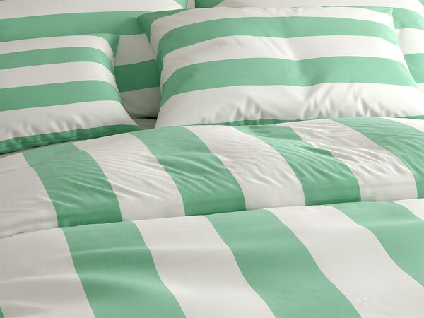 Bavlněné povlečení STRIPES bílo-zelené Rozměr povlečení: 70 x 90 cm | 140 x 200 cm