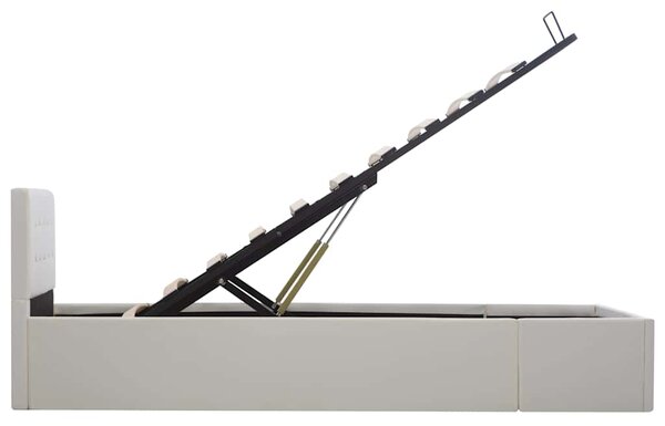 Rám postele zvedací úložný prostor bílý umělá kůže 90 x 200 cm 285516