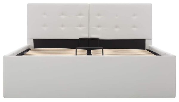 Rám postele zvedací úložný prostor bílý umělá kůže 120 x 200 cm 285518