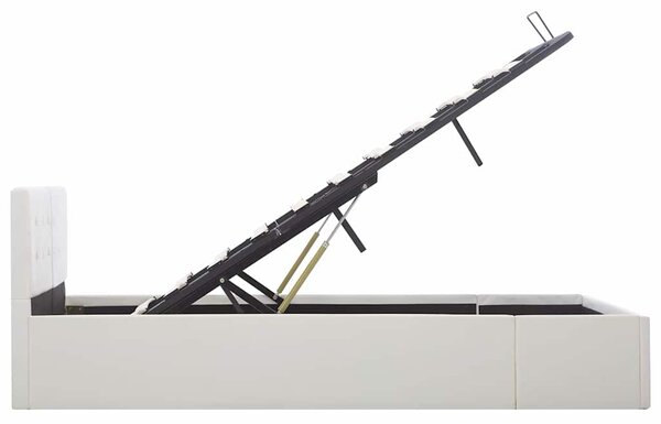 Rám postele zvedací úložný prostor bílý umělá kůže 120 x 200 cm 285518
