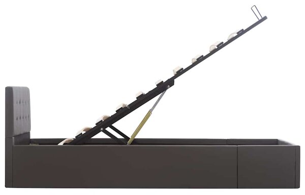 Rám postele zvedací úložný prostor šedý umělá kůže 90 x 200 cm 285522