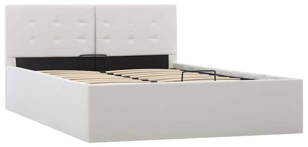 Rám postele zvedací úložný prostor bílý umělá kůže 120 x 200 cm 285518
