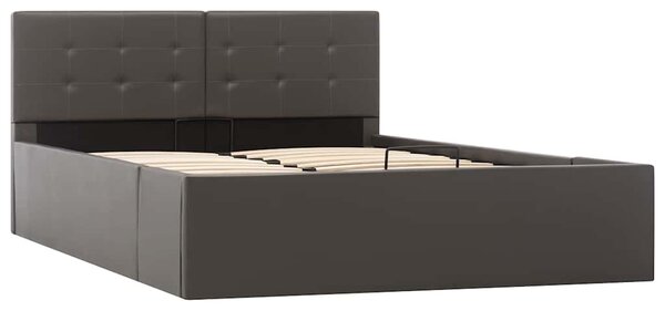 Rám postele zvedací úložný prostor šedý umělá kůže 120 x 200 cm 285524