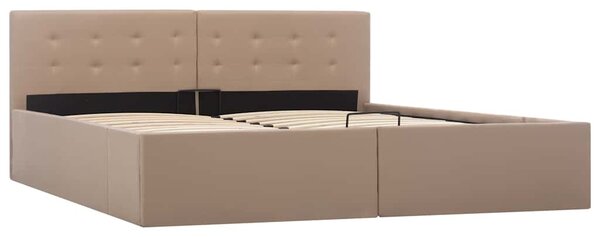 Rám postele s úložným prostorem cappuccino umělá kůže 160x200cm 285532