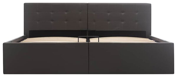 Rám postele s úložným prostorem šedý umělá kůže 160 x 200 cm 285526