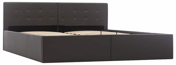 Rám postele s úložným prostorem šedý umělá kůže 160 x 200 cm 285526