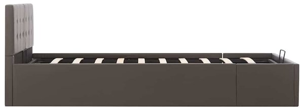 Rám postele zvedací úložný prostor šedý umělá kůže 120 x 200 cm 285524