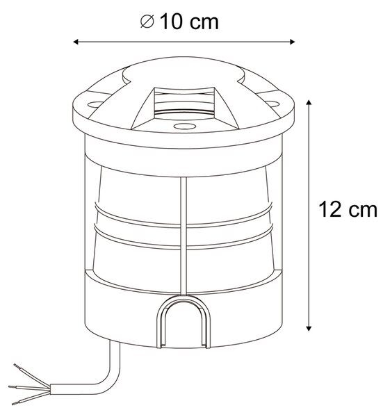 Sada 6 moderních zemních bodových světel černá GU10 50mm 4-světelný efekt IP65 - Cellar