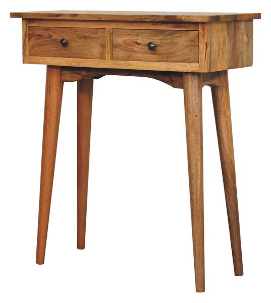 Mini konzolový stolek v dubovém odstínu, 70 × 30 × 78 cm