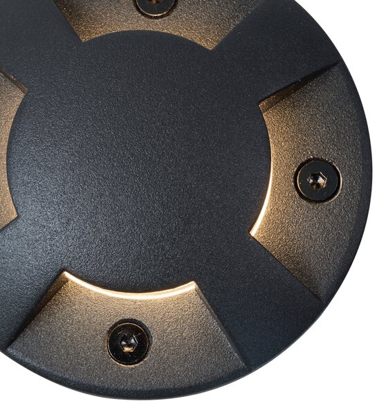 Sada 6 moderních zemních bodových světel černá GU10 50mm 4-světelný efekt IP65 - Cellar