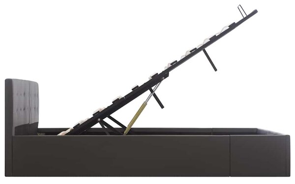 Rám postele s úložným prostorem šedý umělá kůže 160 x 200 cm 285526