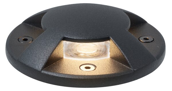Sada 6 moderních zemních bodových světel černá GU10 50mm 4-světelný efekt IP65 - Cellar