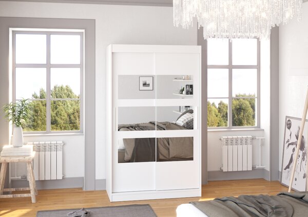 Skříň se zrcadlem 120 cm DADLIA - bílá