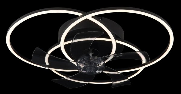 Globo 03645 - LED Stm stropní ventilátor ALIA LED/40W/230V 3000-6500K černá+DO