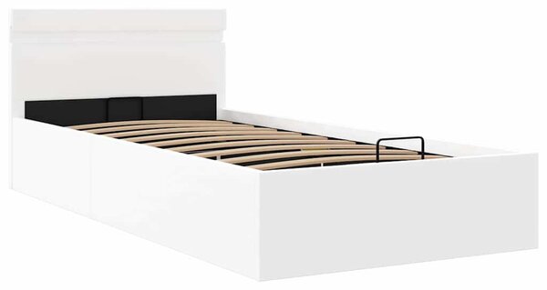 Rám postele LED s úložným prostorem bílý umělá kůže 90 x 200 cm 285546