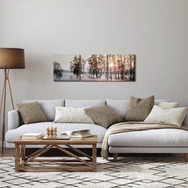 Obraz - Ranní sychravost (s hodinami) (90x30 cm)