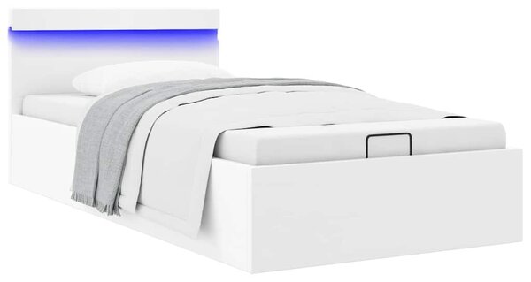 Rám postele LED s úložným prostorem bílý umělá kůže 90 x 200 cm 285546