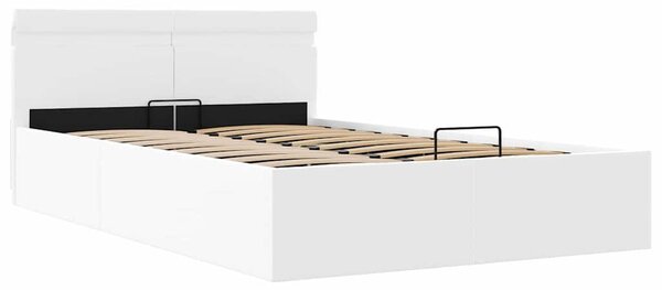 Rám postele LED s úložným prostorem bílý umělá kůže 140x200 cm 285549