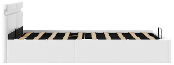 Rám postele LED s úložným prostorem bílý umělá kůže 140x200 cm 285549