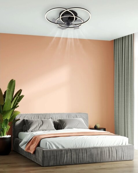 Globo 03645 - LED Stm stropní ventilátor ALIA LED/40W/230V 3000-6500K černá+DO