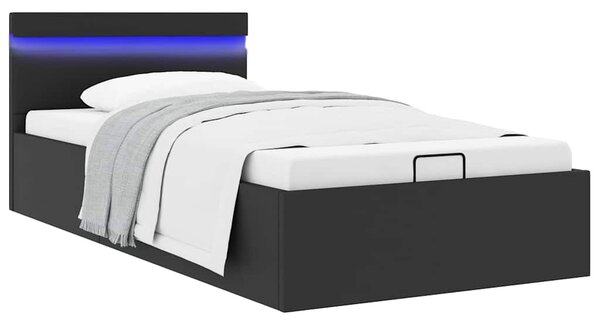 Rám postele LED s úložným prostorem černý umělá kůže 90x200 cm 285540