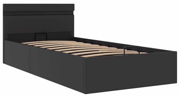 Rám postele LED s úložným prostorem černý umělá kůže 90x200 cm 285540