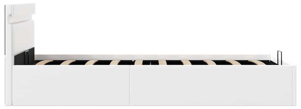 Rám postele LED s úložným prostorem bílý umělá kůže 90 x 200 cm 285546