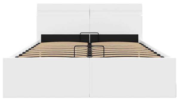 Rám postele LED s úložným prostorem bílý umělá kůže 140x200 cm 285549