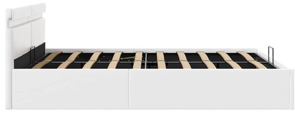 Rám postele LED s úložným prostorem bílý umělá kůže 160x200 cm 285550
