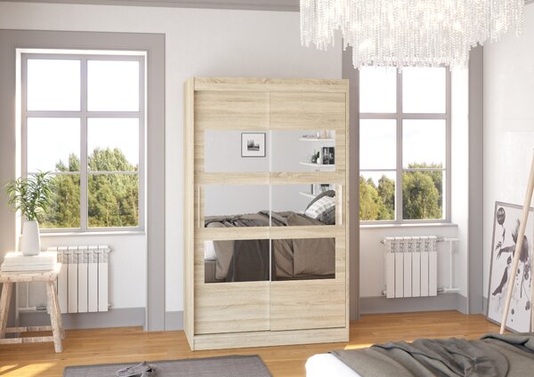 Skříň se zrcadlem 120 cm DADLIA - dub sonoma