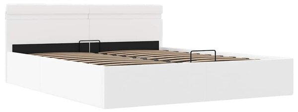 Rám postele LED s úložným prostorem bílý umělá kůže 160x200 cm 285550
