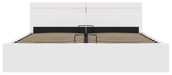 Rám postele LED s úložným prostorem bílý umělá kůže 160x200 cm 285550